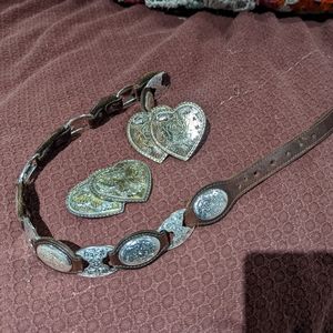 Size xs concho belt with 2 belt buckles